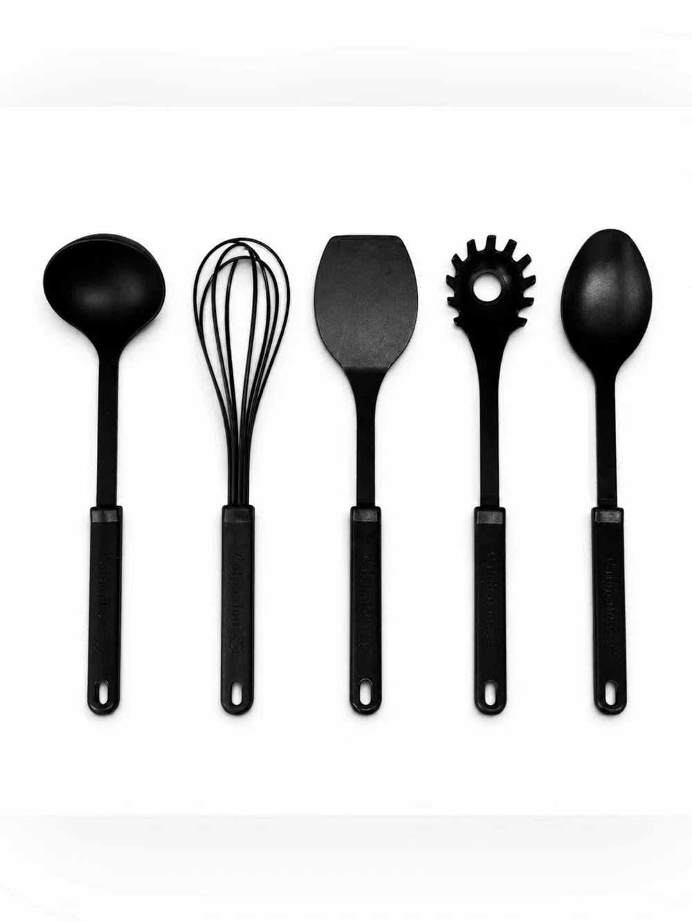 Set of Five (5) Calphalon Black Nylon 400 Degrees Cooking Utensils Made in USA
